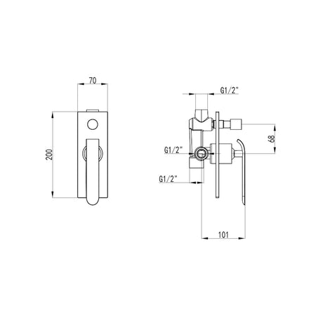 EVA Shower/Wall Diverter Mixer - Chrome & White