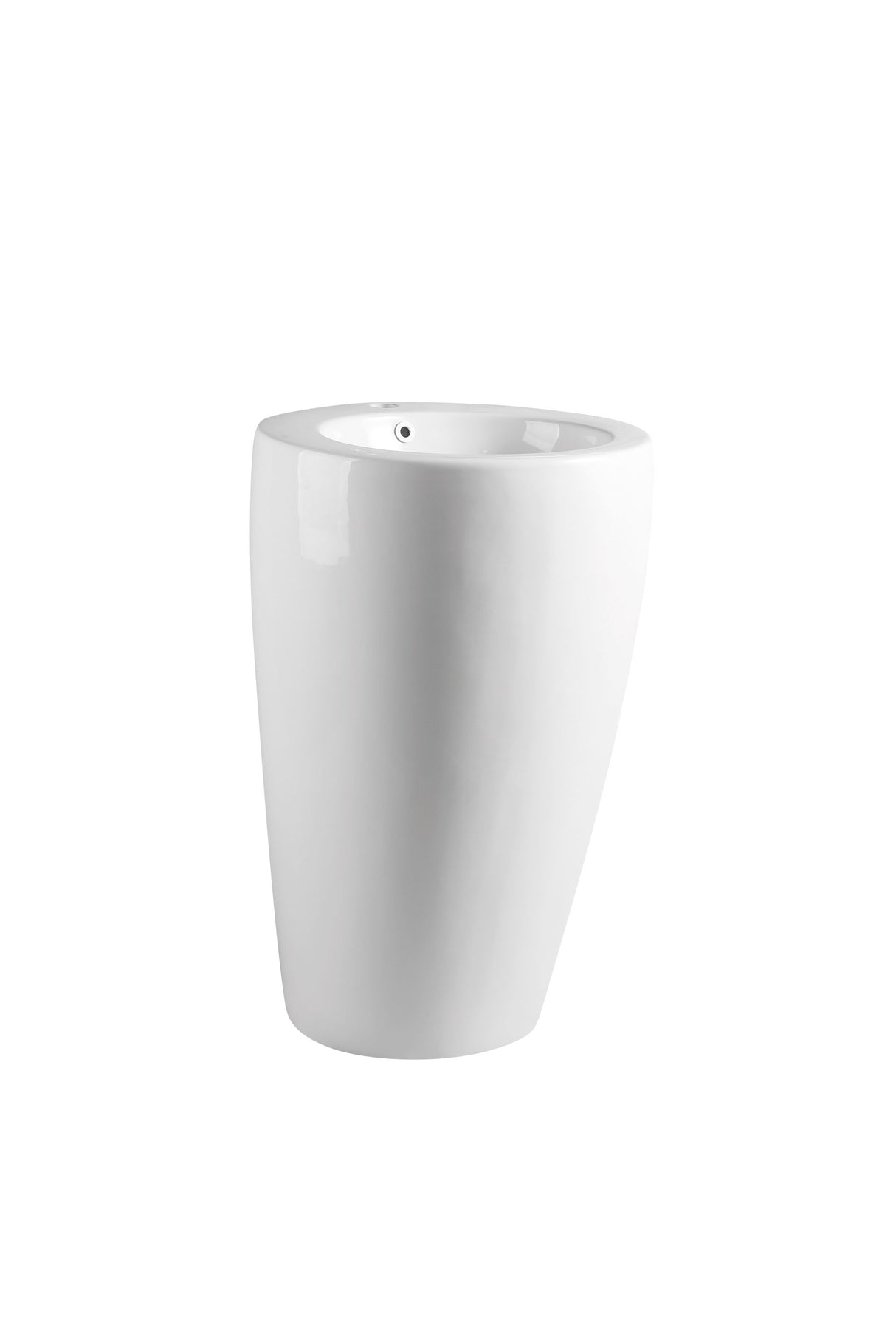 Zento Freestanding Pillar Oval Basin  - White