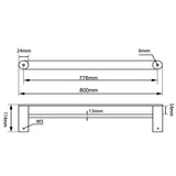 Esperia Double Towel Rail 800mm