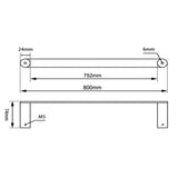 Esperia Single Towel Rail 800mm