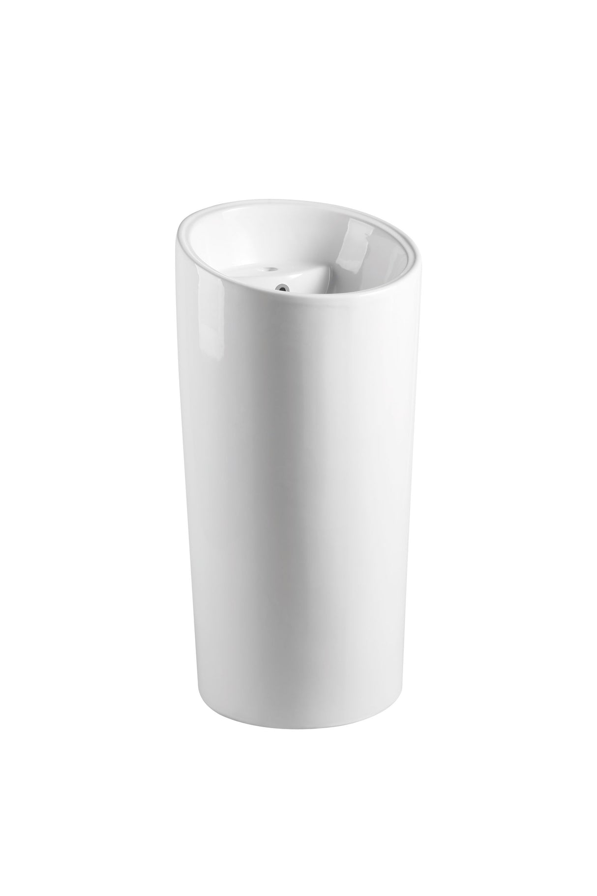 Zento Freestanding Pillar Round Basin - White