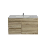 Berge Slim Wall Hung Vanity White Oak (750 x 350mm)