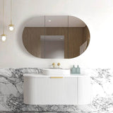 Bondi Wall Hung Fluted Vanity Curve 1200mm - White