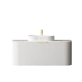 Bondi Wall Hung Fluted Vanity Curve 1200mm - White