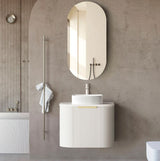 Bondi Wall Hung Fluted Vanity Curve 600mm - White