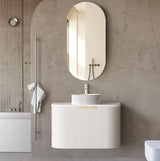 Bondi Wall Hung Fluted Vanity Curve 750mm - White