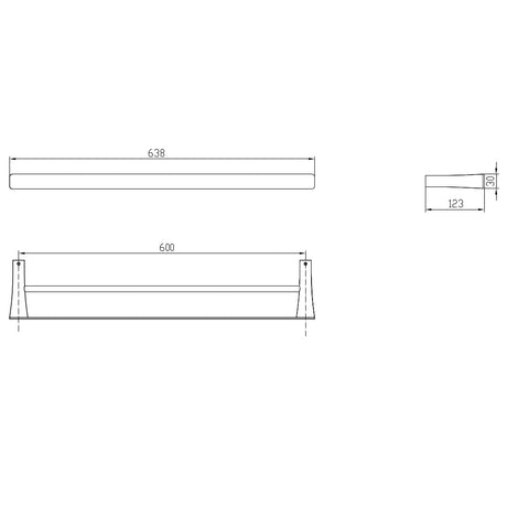 EVA Double Towel Rail (650mm White & Chrome)