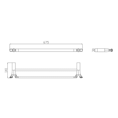 VICTORIA Double Towel Rail (650mm)