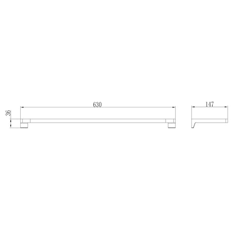 HALE Double Towel Rail 650mm drawing