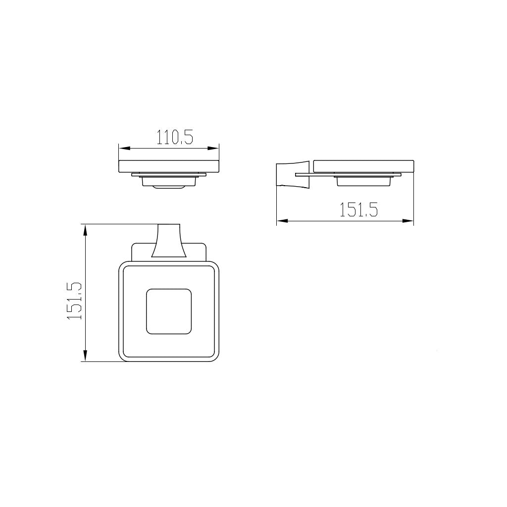 EVA Soap Holder (White & Chrome)