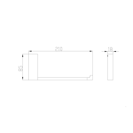 AVA Towel Bar 210mm Left Opening