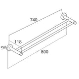 Pentro Double Towel Rail (800mm)