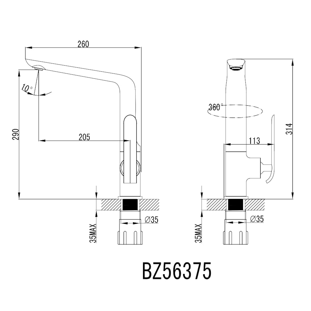 EVA Kitchen Mixer - Chrome