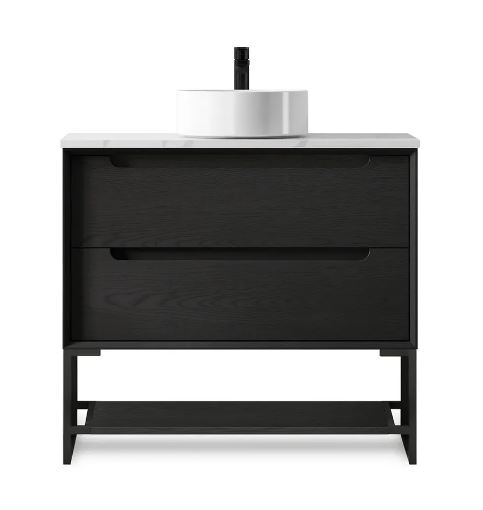 Free standing Byron Vanity 900mm - Black Oak
