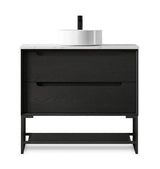 Free standing Byron Vanity 900mm - Black Oak