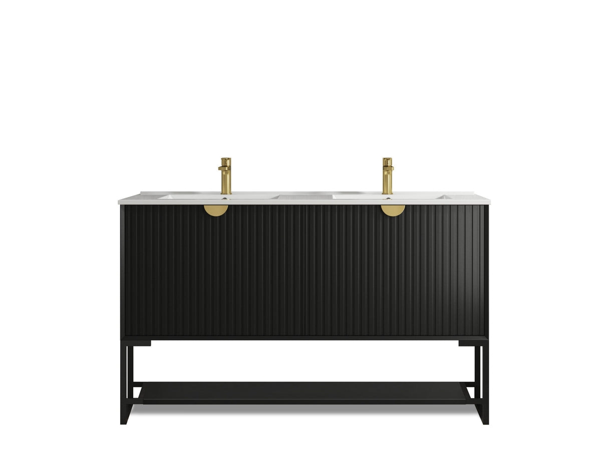 Free standing Marlo Vanity 1500mm - Matte Black