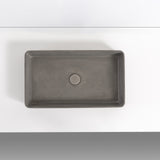 HARPER Long Rectangle Concrete Basin - Matte Grey