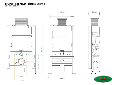 HDP Wall Hung Cistern & Frame