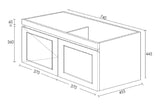 Hampton MKII Vanity 750mm - Light Grey drawing