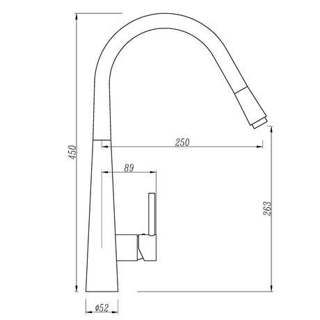 Pentro Pull-Out Kitchen Mixer drawing details