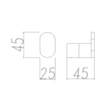 LUCID PIN Brushed Nickel Robe Hook drawing