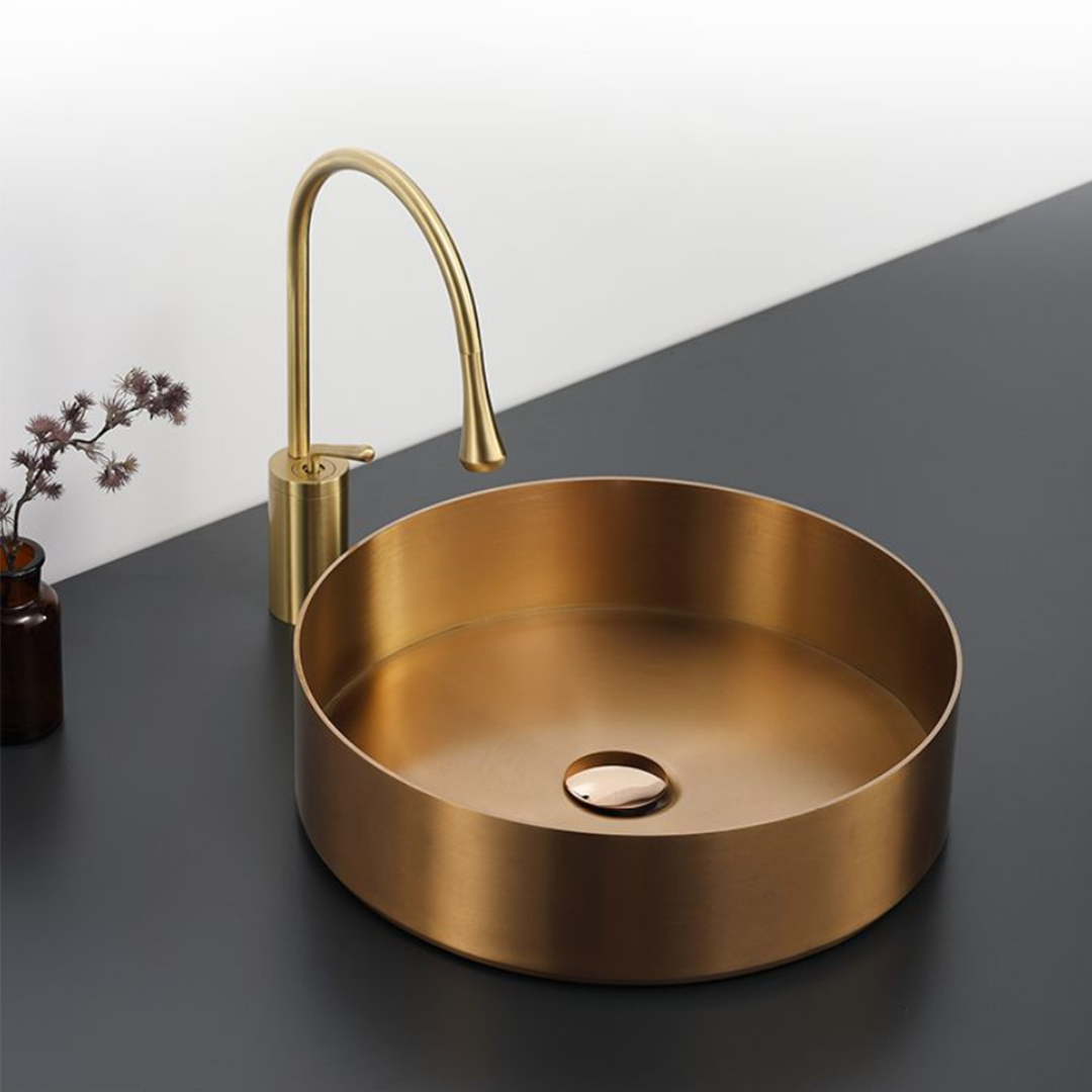 Zen Stainless Steel Counter Top Basin 350mm - Copper