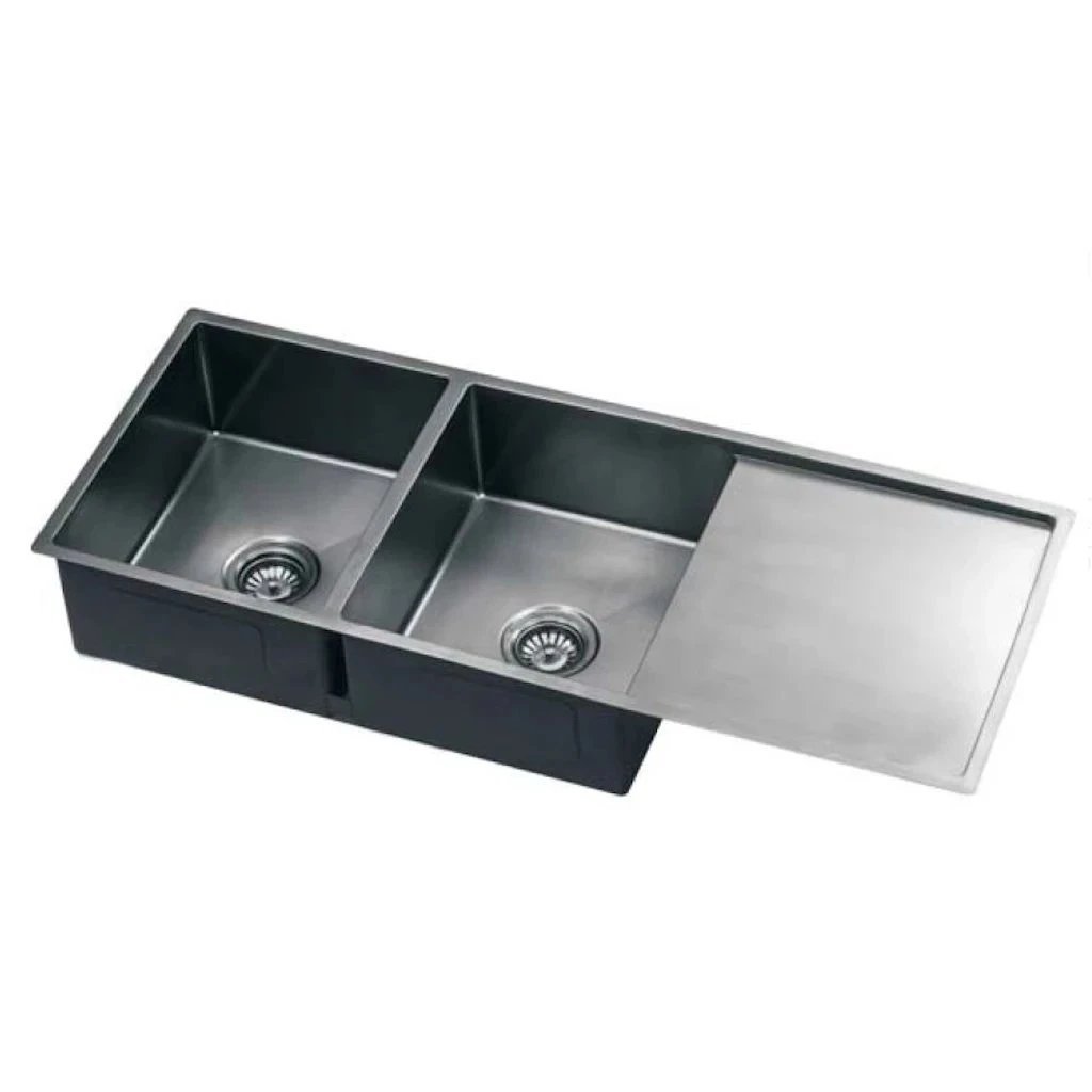 Zen Double Kitchen Sink with Drainer - Gunmetal