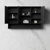 Open Marlo Shaving Cabinet 1200mm – Matte Black front view