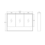 Marlo Shaving Cabinet 1200mm – Matte Black drawing