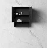 Open Marlo Shaving Cabinet 600mm - Matte Black Front view