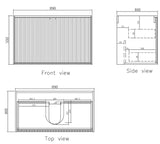 Marlo Vanity 900mm - Matte Black drawing
