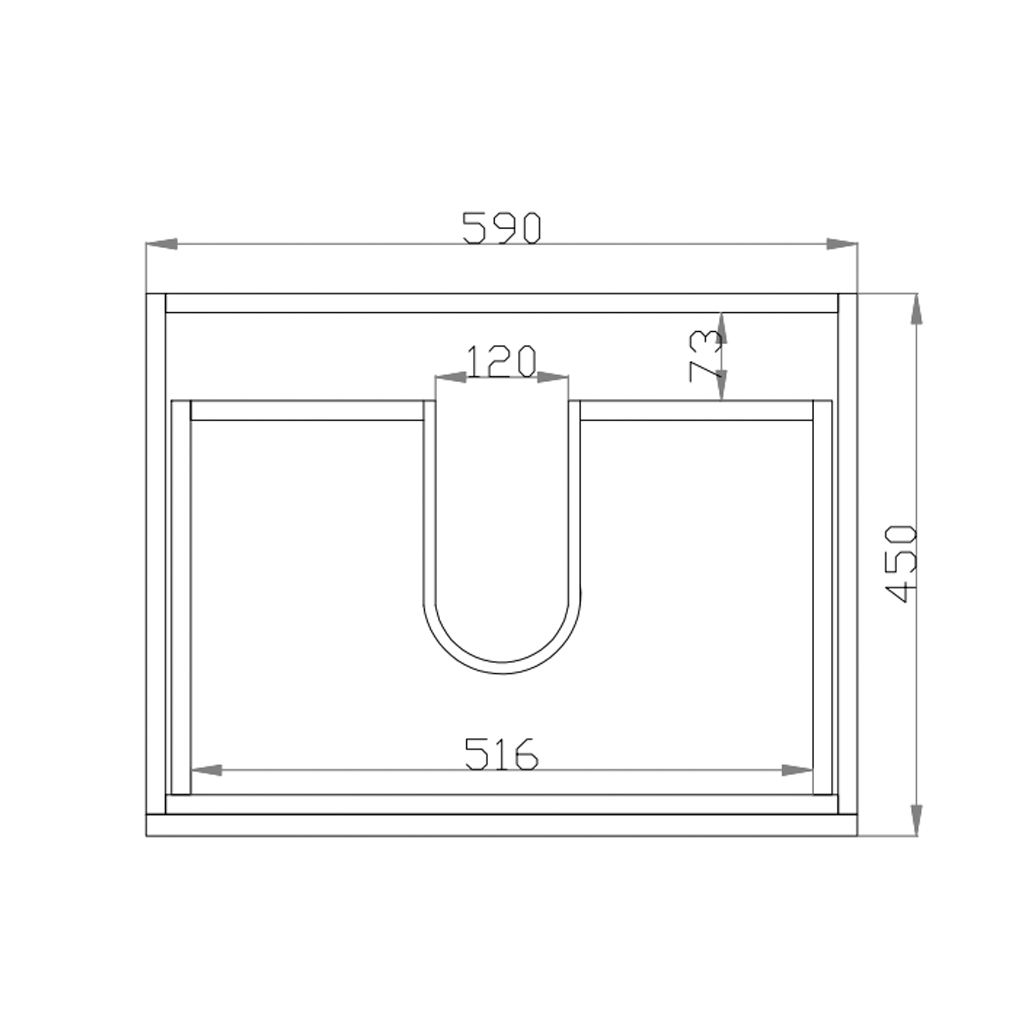 Gwen Wall Hung Vanity (with Drawers) 600mm - White