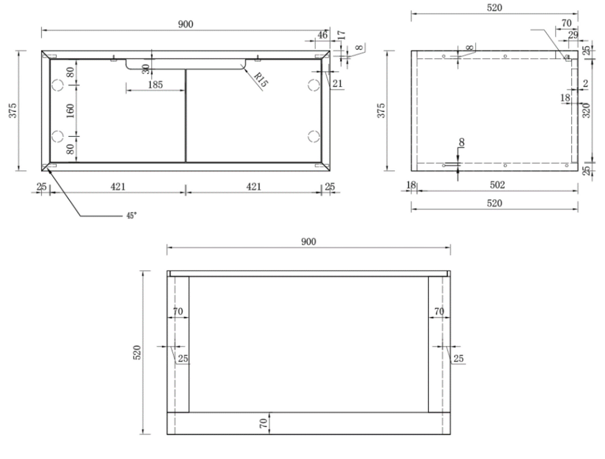 Kaia Wall Hung Vanity 900mm - Light Oak