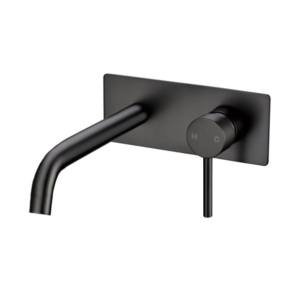 Pentro Wall Mixer With Round Spout gun metal grey