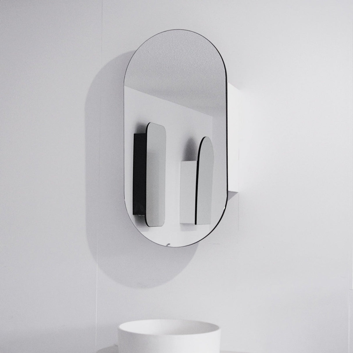 Paolo Pill Shaving Cabinet (Black) 800 x 400mm