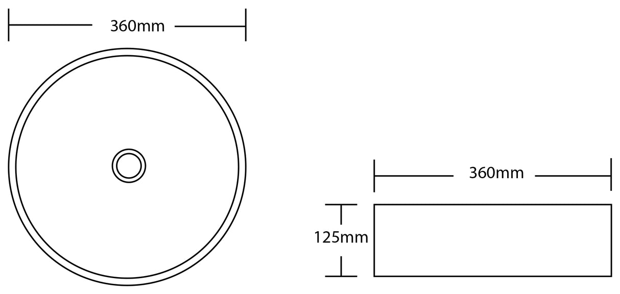 AVA Signature Round Counter Basin 360mm