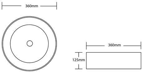 Round Ceramic Counter Basin 360mm - Brush White