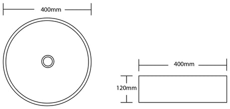 AVA Signature Round Counter Basin 400mm