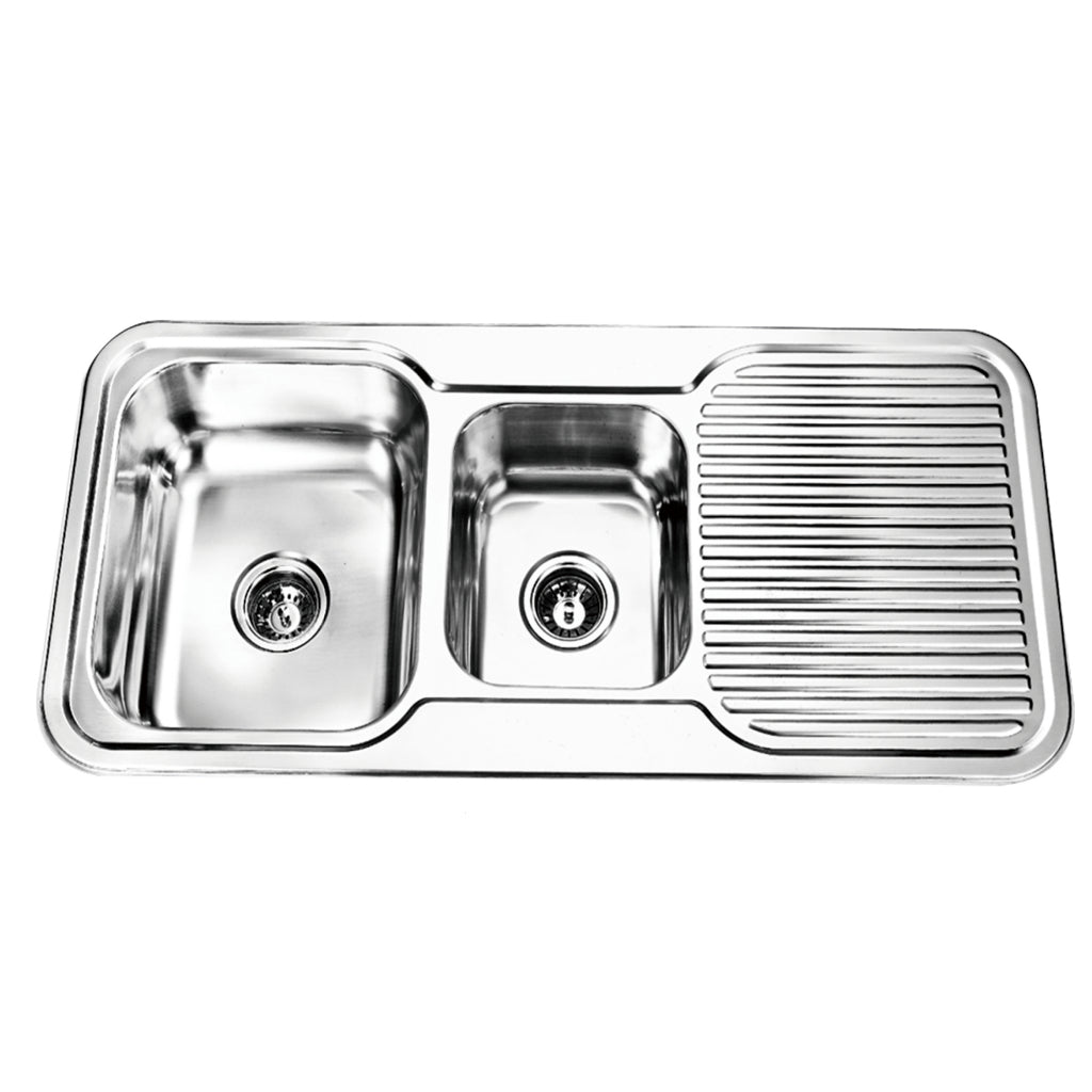 Paco 1 & 3/4 Bowl Kitchen Sink with Drainer 1080mm