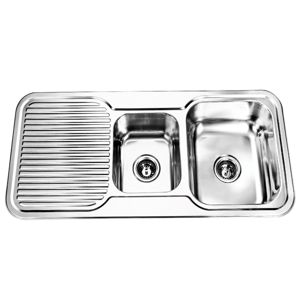 Paco 1 & 3/4 Bowl Kitchen Sink with Drainer 1080mm