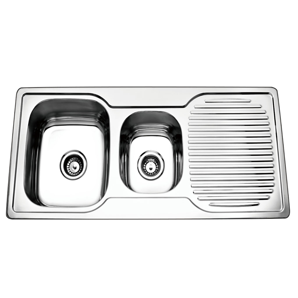 Paco 1 & 3/4 Bowl Kitchen Sink with Drainer 1120mm