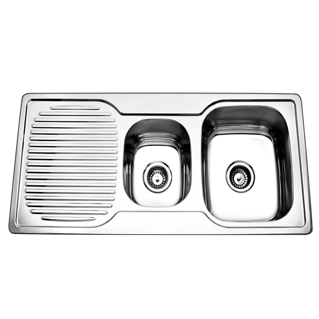 Paco 1 & 3/4 Bowl Kitchen Sink with Drainer 1120mm