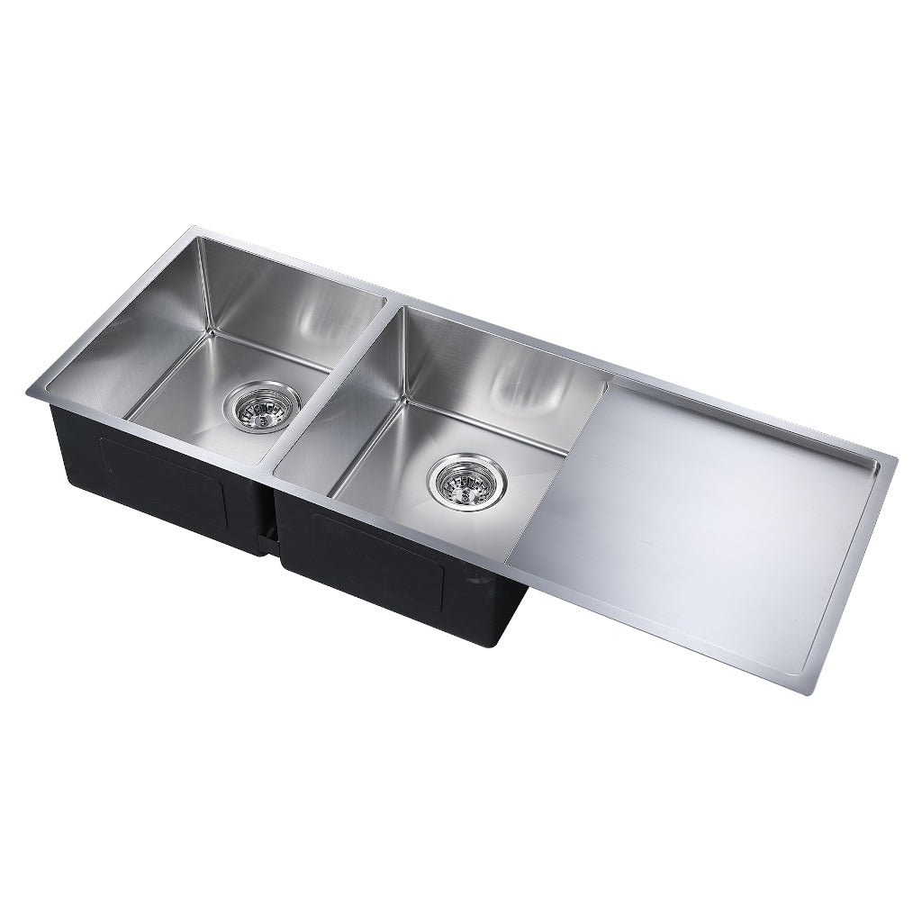 Zen Double Kitchen Sink with Drainer Stainless Steel