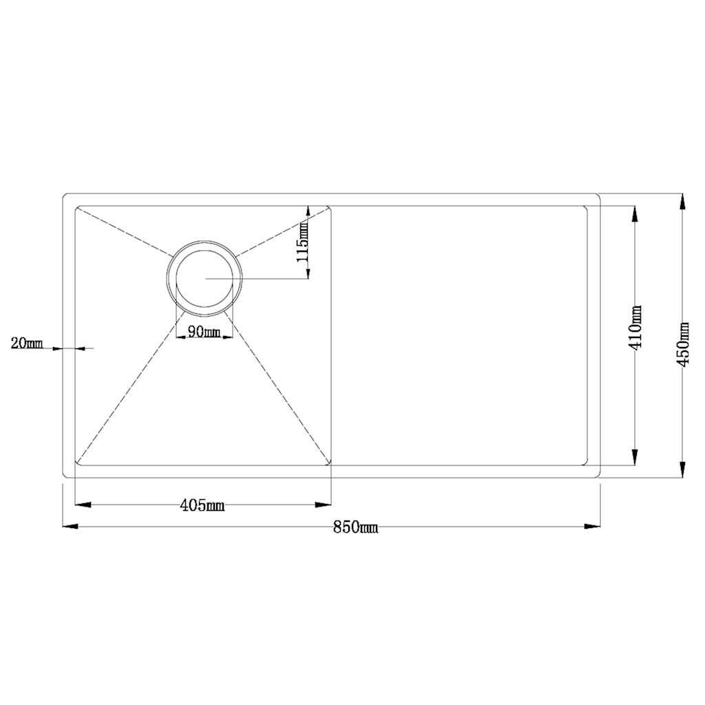 Zen Single Kitchen Sink with Drainer - Stainless Steel