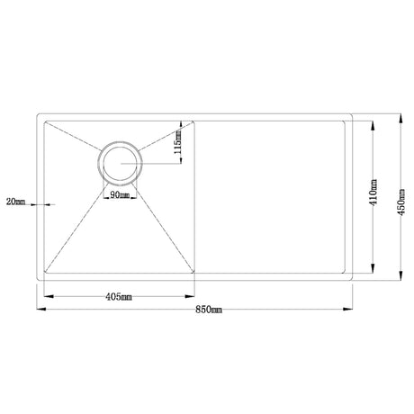 Zen Single Kitchen Sink with Drainer - Stainless Steel