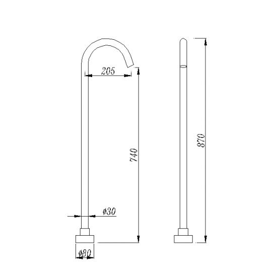 Pentro Free Standing Bath Spout