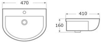 Wall Hung Basin - Half Circle