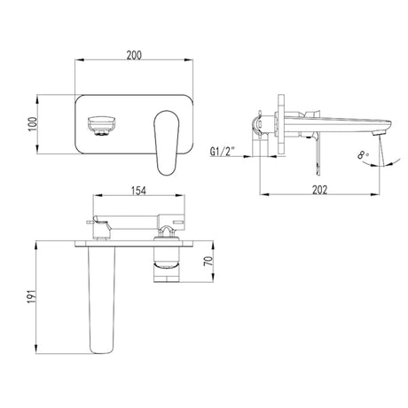 MIA Basin/Bath Mixer Black