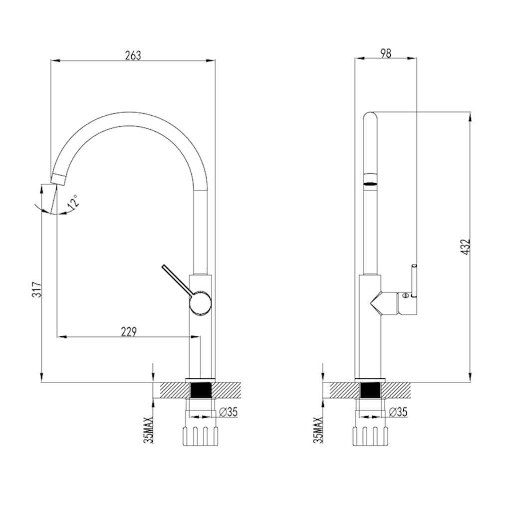 Venus Sink Mixer Chrome