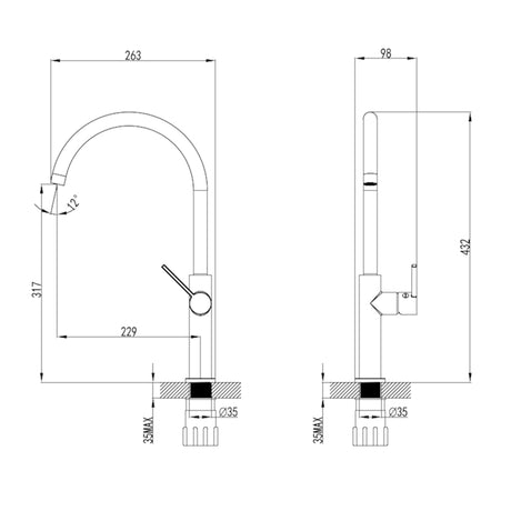 Venus Sink Mixer Chrome